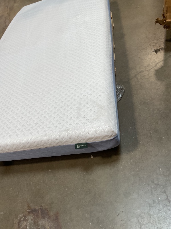 Photo 1 of **DIRT FROM TRANSPORT **Zinus 8-Inch Twin Cooling Essential Memory Foam Mattress, White, Medium Feel, Fiberglass Free, Certified Safe Materials