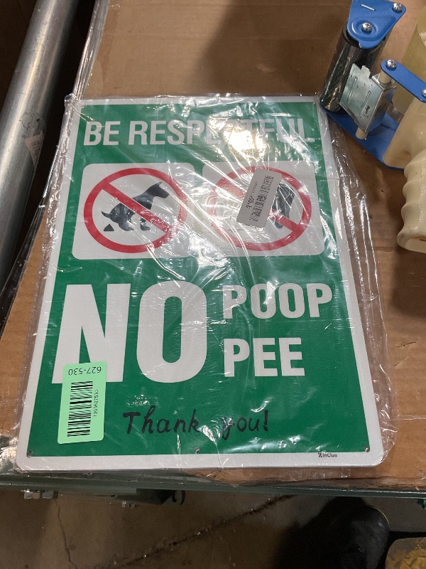 Photo 1 of 10×14 Inch No Dog Poop Pee Sign - Aluminum Weatherproof Rustproof Reflective Dog Signs No Pooping and Peeing for Yard Lawn | Optional Mounting Stakes & Hardware Kit Bundle 2pc