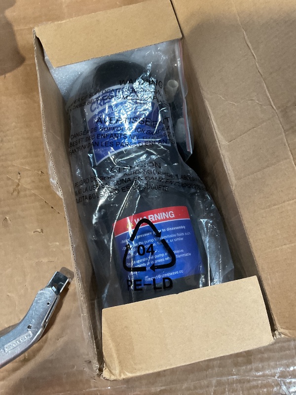 Photo 1 of **FOR PARTS ONLY / DAMAGED** CRESTWAVE Pre-Pressurized Accumulator Tank 1L 125PSI for RV Water System, Flow Control Inner Bladder, Reduced Pump Cycling and Smooths Water Flow for RV, Boat, Travel Trailer, Caravan