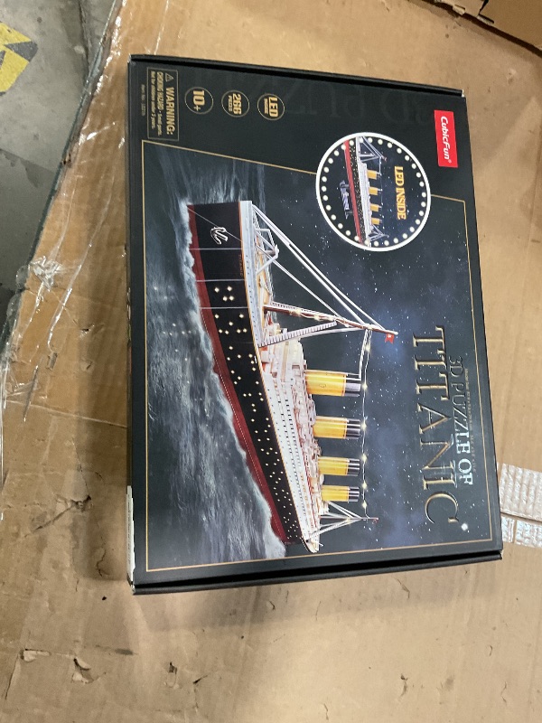 Photo 1 of ****MISSING ONE PIECE***CubicFun 3D Puzzles for Adults - LED Titanic 35'' Large Ship - New Home Desk Decor - House Warming, Wedding, Anniversary, Valentines Day Gifts for Him Her Teacher Long Distance Relationship Gifts