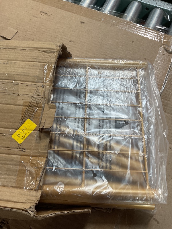 Photo 1 of **FOR PARTS ONLY/ MISSING ASSEMBLY PIECES** Sakugi Clothes Rack - 33.0" x 12.2" x 79.5" Clothing Rack with Shelves & Wheels, Multi-Functional Wardrobe Closet with Hooks, Sturdy Metal Garment Rack for Bedroom, Laundry, Balcony (Gold)