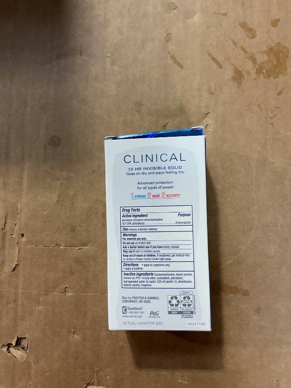 Photo 1 of *** ONE OUT OF THREE ***Secret Clinical Strength Antiperspirant Deodorant for Women, Free & Sensitive, 3X Stress Protection, 72hr Sweat & Odor Protection, PH Balancing Minerals, Invisible Solid, Unscented, 1.6 oz (Pack of 3)