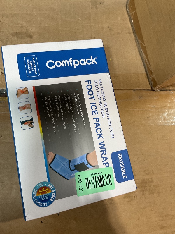 Photo 1 of **PARTIAL SET/ ONLY 1** Comfpack Ankle Foot Ice Pack Wrap for Pain Relief with Segmented Design, Evenly Distributed Gel Ice Boot Hot Cold Therapy for Surgery, Sprained Ankle, Plantar Fasciitis, Achilles Tendonitis, Heel Pain
