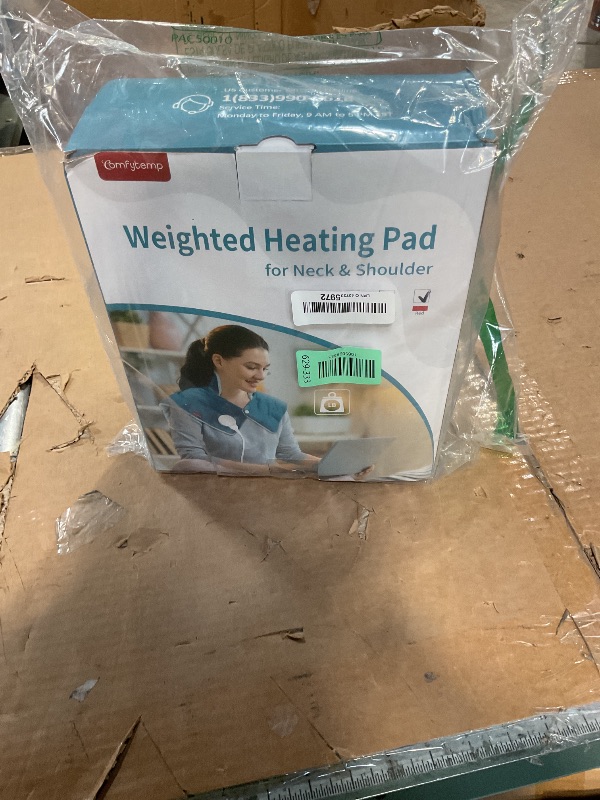 Photo 1 of **DOES NOT STAY POWERED ON**Heating Pad for Neck and Shoulders and Back, Comfytemp Weighted Electric Heat Pad for Warmth, 2.6lb Large Heated Wrap, 9 Heat Settings, 11 Auto-Off, Women Men Birthday Gifts Red
