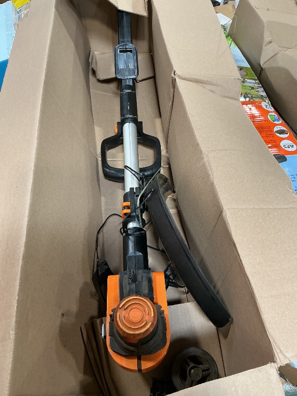 Photo 1 of **MISSING BATTERY**WORX Cordless String Trimmer & Lawn Edger, 12'' Electric Weed Wacker with 5.5 LBS, 20V Weed Eater with 90° Pivoting Head, 2 Batteries & Charger Included, WG163