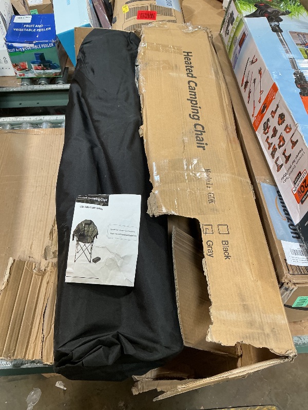 Photo 1 of ***FOR PARTS ONLY DAMAGED ZIPPER/ MISSING POWERCORD**** Suteck Heated Camping Chair, Oversized Outdoor Portable Heated Folding Chairs with 12V 20,000mAh Power Bank, Heated Foldable Chair Seat, Heating Chair for Outdoor Sports Camping Patio, 650lbs