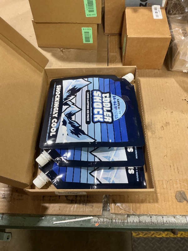 View 2 of **ONLY THREE**4 Mid-Size Cooler Freeze Packs 10x10 inch Screw Cap. The Coldest Pack at 18 Degrees F. No Ice Needed, Reusable. You Add Water & Save. C.S. Brand Packs Have 4,000 Reviews Avg. 4.6 Stars - Safe USA Made
