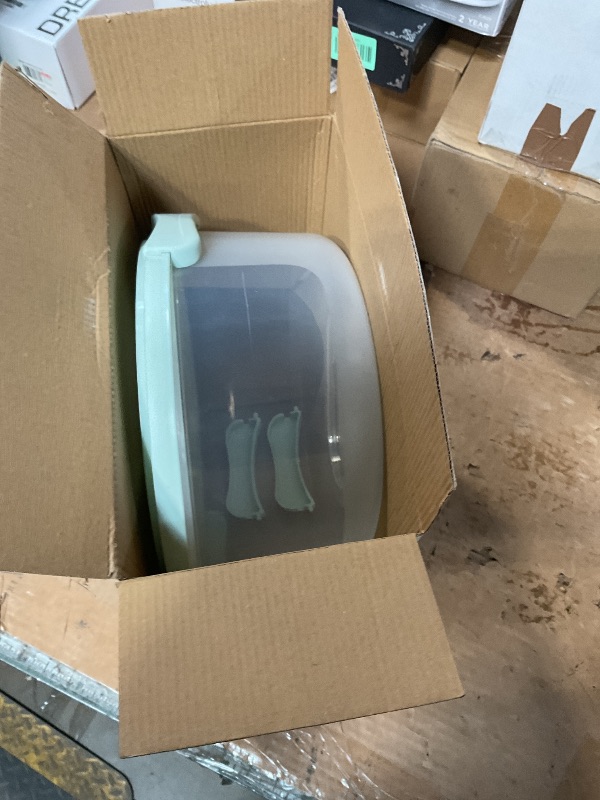 Photo 1 of **MISSING HANDLES** Top Shelf Elements Round Cake Carrier Two Sided Cake Holder Serves as Five Section Serving Tray, Portable Fits 10 inch Cake, Box Comes With Handle, Container Holds Pies (Green)