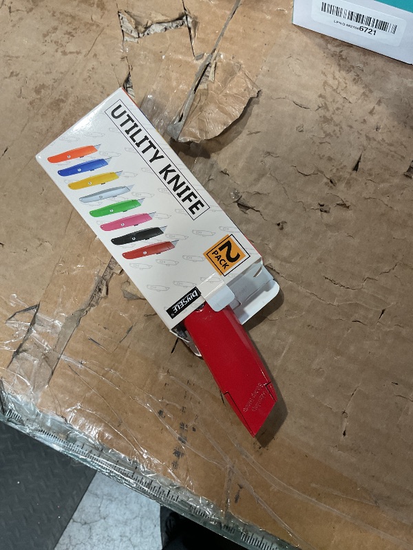 Photo 1 of **ONLY ONE BLADE** DIYSELF 2Pack Utility Knife Box Cutter Retractable Razor Blade Heavy Duty Box Cutters Knife PVC Pipe Cutter (Red)