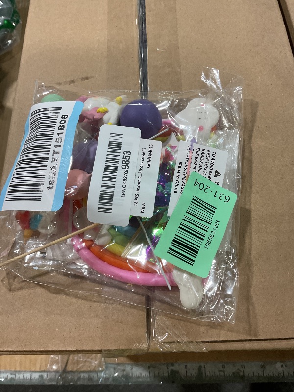 Photo 1 of 18 PCS Unicorn Cake Topper, Unicorn Rainbow Cake Decorations with Rainbow Stars Unicorn Foil Firework Balls Happy Birthday Cake Decorations (Style 1)