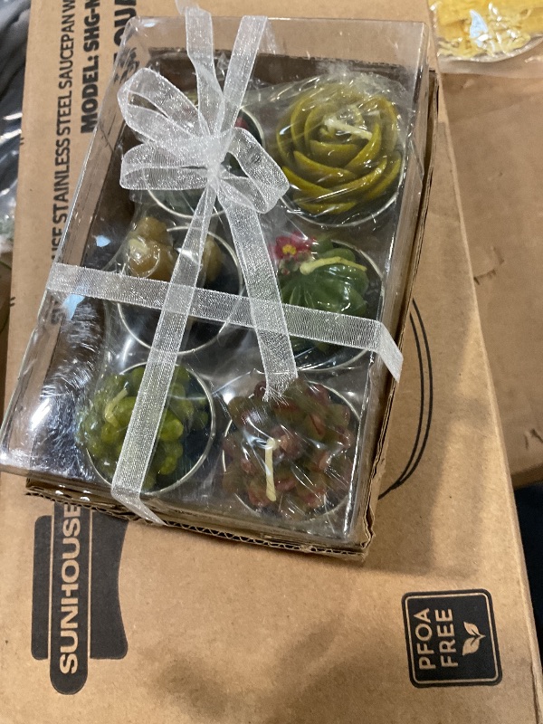 Photo 1 of **6PK**Lawei 18 Pack Cactus Tealight Candles - Handmade Delicate Succulent Mini Plants Candle - Perfect for Home Decor Candles Festival Wedding Props and House-Warming Party