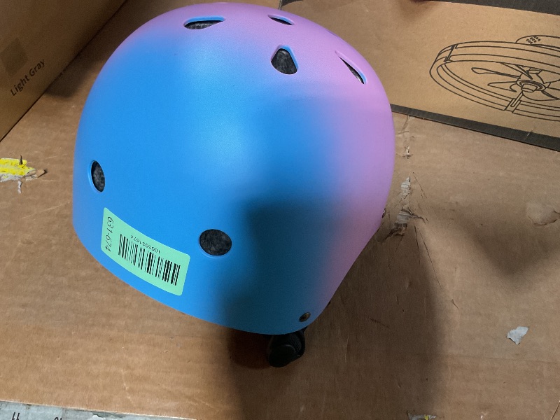 Photo 1 of **HELMET ONLY** Comforhous Color Gradient Kids Bike Helmet and Pads Adjustable Helmet for Kids Protective Gear Set with Elbow Knee Pads Wrist Guards for Cycling Bicycle