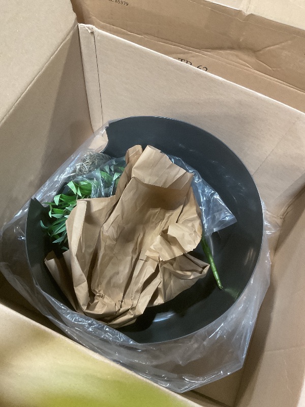 Photo 1 of ****MISSING TOP PIECE THAT PLANT RESTS ON / BOTTOM PIECE HAS MINOR DAMAGES CHIPPED**** Good Pet Stuff Hidden Litter Box Planter, Decorative Cat Litter Enclosure with Carbon Filter, Artificial Plant, Easy Clean, Indoor Design, Original Round Style, Base Ki