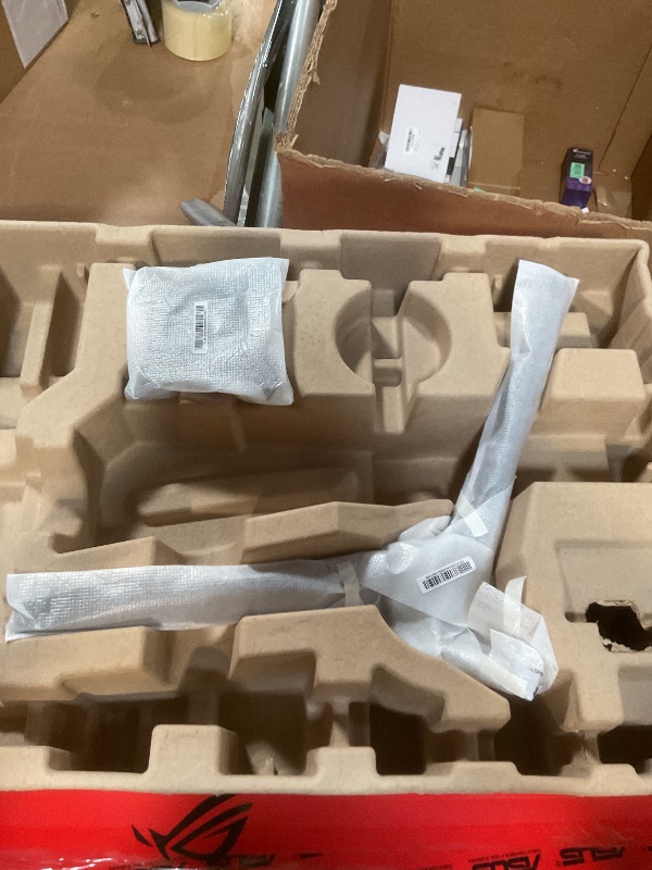 Photo 1 of **MISSING POWER CORD**ASUS ROG Swift 27” 4K QD-OLED Gaming Monitor (PG27UCDM) - 240Hz, 0.03ms, Custom Heatsink, Neo Proximity Sensor, G-SYNC Compatible, 99% DCI-P3, True 10-bit color, DisplayPort 2.1a UHBR20, 3 yr warranty