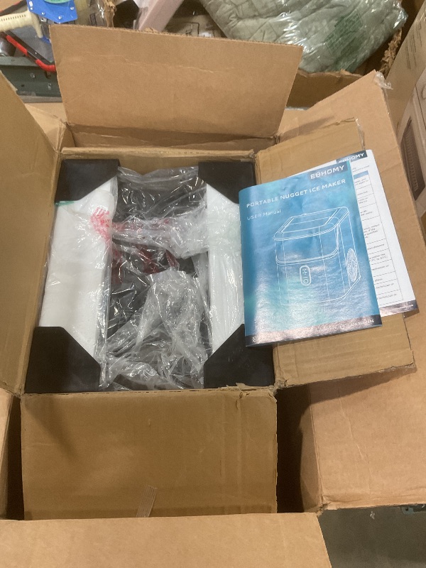 Photo 1 of **FOR PARTS ONLY** EUHOMY Nugget Ice Makers for Countertop with Ice Scoop & Basket, Self-Cleaning Sonic Pebble/Pellet Ice Maker Machine with 35lbs/24H Soft Ice for Home/Kitchen/Office, Stainless Steel, Silver