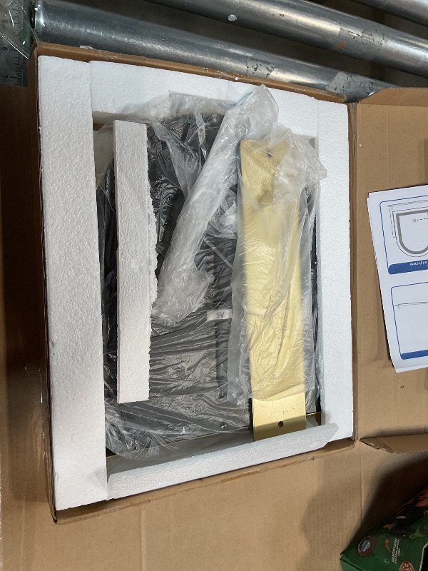 Photo 1 of **TABLETOP SIZE** FENNIO Large Vanity Mirror with Lights - 15.5"x13" LED Lighted Makeup Mirror with Lights, 10X Magnification, Touch Screen with 3-Color Lighting, Dimmable, for Vanity Desk Tabletop, Bedroom?Gold?