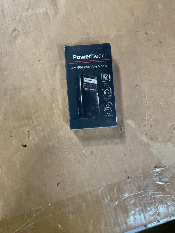 Photo 1 of **FACTORY SEALED ***PowerBear Portable Radio | AM/FM, 2AA Battery Operated with Long Range Reception for Indoor, Outdoor & Emergency Use | Radio with Speaker & Headphone Jack (Black)