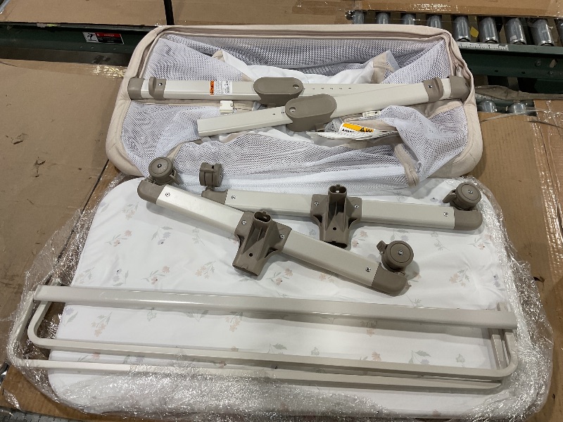 Photo 1 of * PLEASE SEE PHOTOS FOR COLOR VARIATION, ACTUAL PRODUCT SOLD IS WHITE, NOT GREY * VaVaSoo Rocking Bassinet for Baby, Automatic Electric Bedside Bassinet, 5 Heights Adjustable Baby Bedside Sleeper for Infant 0-6 Months, Auto Rocking Crib on Wheels, Dark Gr