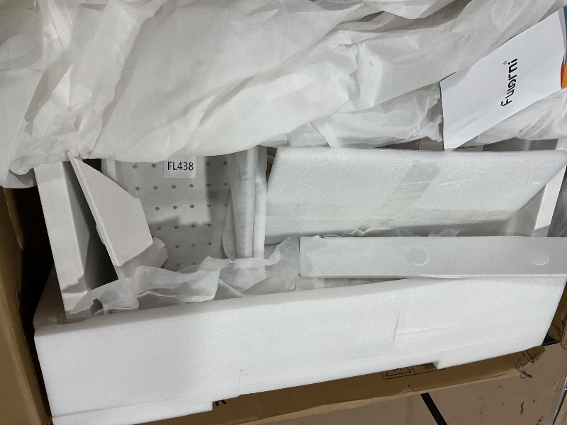 Photo 1 of * BASIN BROKEN, SELLING FOR PARTS ONLY * 33 Granite Composite Kitchen Sink - Fulorni 33"x22" Granite Kitchen Sink Ledge Workstation Drop In Topmount Speckled White Quartz Classic Above Counter Single Bowl Sink Basin
