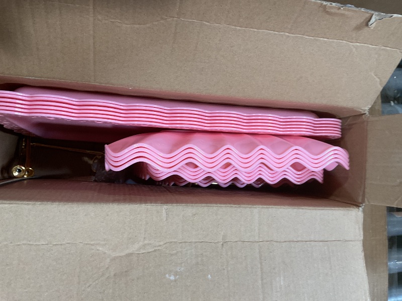 Photo 1 of 10 Pack Dessert Table Display Set - 4 x Three-Tier Square Cupcake Stands and 6 x Serving Trays, Elegant Tableware for Cakes, Cupcakes, Pastries, and Snacks, Perfect for Parties (Pink)