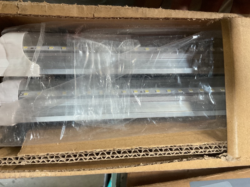 Photo 1 of **PARTIAL SET /3 LIGHTS ARE NON-FUNCTIONAL*** Kihung (8 Pack) LED Shop Light 4ft, 40W 5200LM 6000K (Super Bright White), Upgrade V Shape T8 LED Tube Light, Clear Cover, 4 Foot Strip Light Fixture for Garage Warehouse Workshop Basement