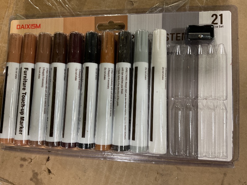 Photo 1 of * NO WAX STICKS * DAIXISM Furniture Markers Touch Up,Wood Filler Floor Scratch Repair Kits,Set of 21-Markers and Wax Sticks with Sharpener Kit for Funiture Repair,Floor Scratch.