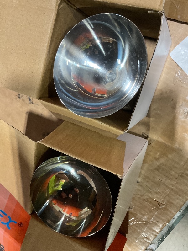 Photo 1 of * 2 ONLY * Hapivida Ice Cream Cup, 4Pcs Stainless Steel Serving Dessert Bowls Cups Sauce Bowls Mini Round Footed Yogurt Snack Candy Cups for Salad Fruit Pudding Christmas Party