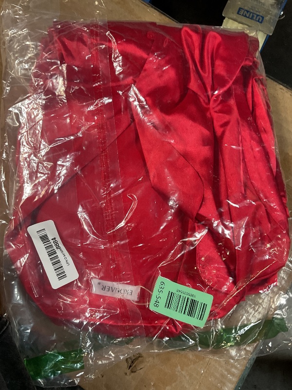 View 2 of ***ODOR *** Ekouaer Silk Satin Pajamas Set Womens Long Sleepwear Button Down 2 Piece Classic Soft Loungewear Pjs Set Red Medium
