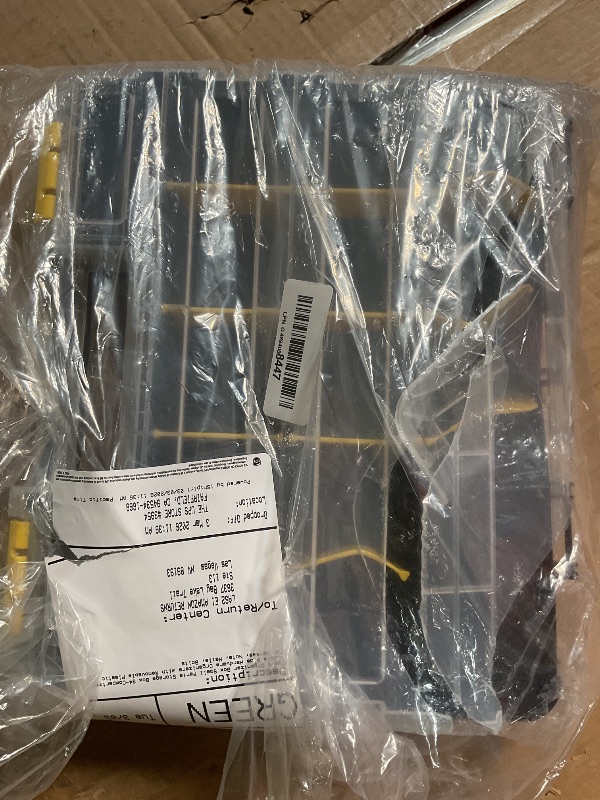 Photo 1 of **1 SIDE DAMAGED**Tools Organizer Box Small Parts Storage Box 34-Compartment Double Side Hardware Organizers with Removable Plastic Dividers for Screws, Nuts, Nails, Bolts