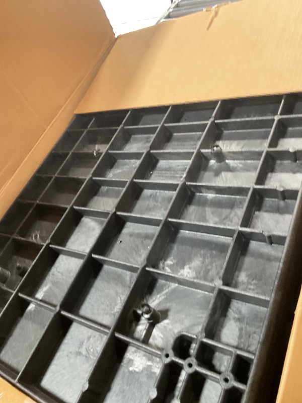 Photo 1 of ***RECOMENDED FOR PARTS DAMAGED (CRACKED CORNER PIECES) *** Rubbermaid Commercial Products 2-Shelf Utility/Service Cart, Medium, Flat Shelves, Ergonomic Handle, 500 lbs. Capacity, Ideal for Warehouse/Garage/Cleaning/Manufacturing