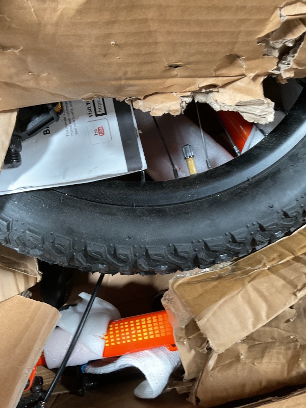 Photo 1 of ***PARTS ONLY***NON FUNCTIONAL***Glerc Mars Kids Mountain Bike, 20 Inch Fat Tire Bike for Teen Ages 6-12 Year Old, Bicycle with 2.8-Inch Wide Tires and 6 Speed Drivetrain, Orange
