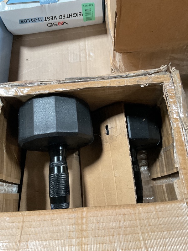 Photo 1 of ***PHOTO FOR REFERENCE ONLY/ 1 PAIR 20LB & ONE 5LBS ***CAP Rubber Coated 12-Sided Dumbbell