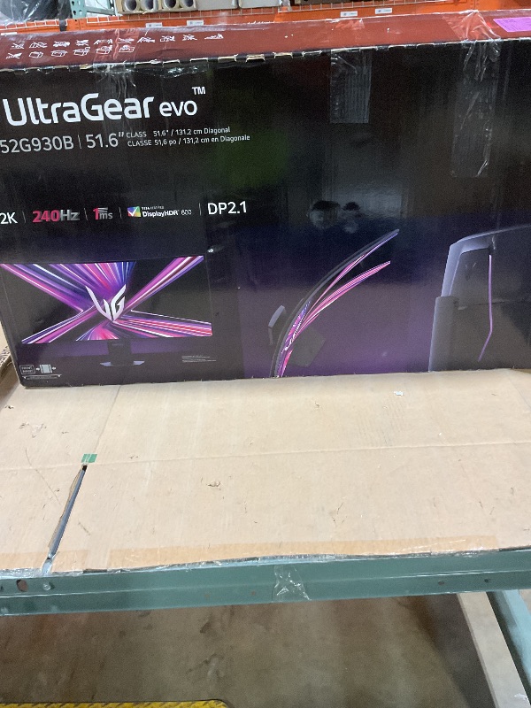 View 2 of *** FOR PARTS ONLY/ DISPLAY IS DAMAGED *** LG 52G930B-B 52-inch Ultragear evo G9 5K2K (5120x2160) Curved Gaming Computer, 240Hz, 1ms, AMD FreeSync Premium, VESA DisplayHDR 600, DP 2.1, HDMI 2.1, USB-C 90W PD, Tilt/Height/Swivel Stand, Black *** screen sev