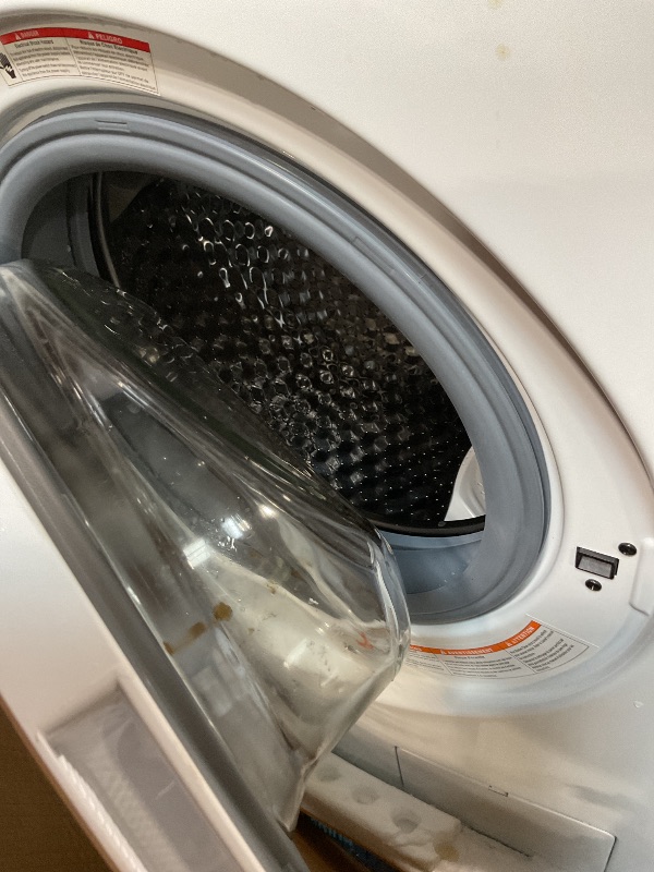 Photo 1 of ***FOR PARTS ONLY/ DAMAGED*** Midea 24 Inch All-in-One Front Load Washer Dryer Combo, 2.7 Cu.ft 26lbs Ventless Full-Automatic Washing Machine with Steam Care, Overnight Dry, 1400 RPM 16 Wash Cycles, White