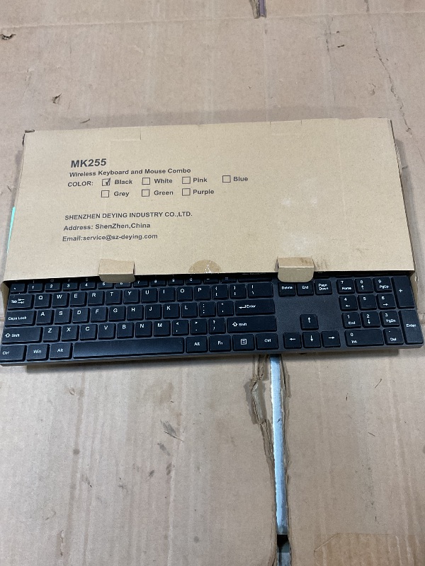 Photo 1 of ***MISSING DONGLE*** Wireless Keyboard and Mouse Combo, EDJO Silent Full Size Cordless USB Keyboard Mouse, 2.4GHz Lag-Free, Long Battery Life, for Computer, Laptop, PC, Chromebook, Windows (Black, 1 Pack)