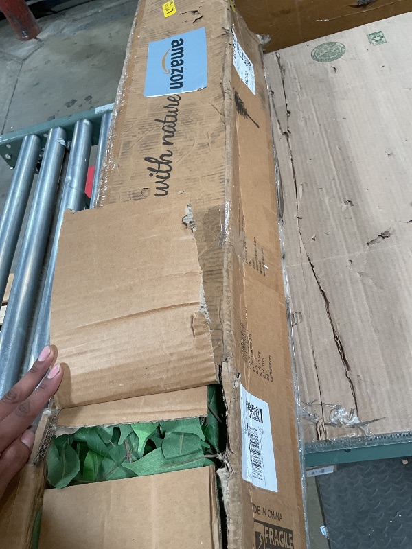 Photo 1 of **DEFECTIVE ATTACHMENT HOLES DO NOT PROPERLY ALIGN*** Keeplush 7ft Large Ficus Artificial Trees with Natural Curved Trunks, 84" Tall Lush Faux Tree for Home Decor Indoor, Green Lifelike Fake Ficus Tree Artificial Plants in Pot