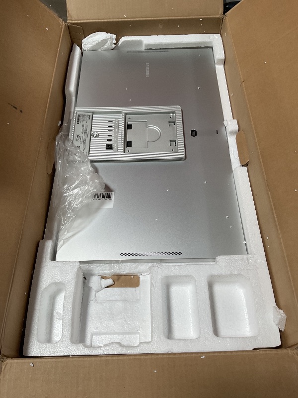Photo 1 of ***MISSING POWER CABLE / UNTESTED**** Samsung 27" ViewFinity S9 Series 5K Computer Monitor, Thunderbolt 4, DisplayPort, Matte Display, 4K Slimfit-Camera, Slim Metal Design, AirPlay, Smart-TV Apps, Gaming Hub, LS27C900PANXZA