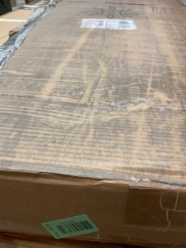 Photo 1 of **SCRATCH. DIRT**Zinus Queen Maya Upholstered Bed Frame with Asymmetric Headboard, Durable Wooden Slats, Sturdy Framework, Noise Free Sleep, No Box Spring Needed, Easy Assembly, Eco Friendly Packaging, Dark Grey