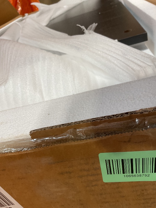 Photo 1 of **SELLING FOR PARTS AS PARTIAL SET. ONE OF TWO BOXES**Tribesigns 78" L-Shaped Executive Desk, Large Modern Office Desk with Drawers and Lateral File Cabinet, Business Furniture with Storage Shelves, Big Computer Desk for Home Office (Grey + Blcak)