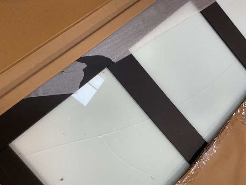 Photo 1 of **SELLING FOR PARTS. GLASS IS BROKEN**BARNSMITH 60x80" Sliding Closet Door, 5-Panels Preassembled Frosted Glass Door Panel with Hardware Kits & Matching Fascia, MDF Covered with Water-Proof & Anti-Scratch PVC Surface, Black