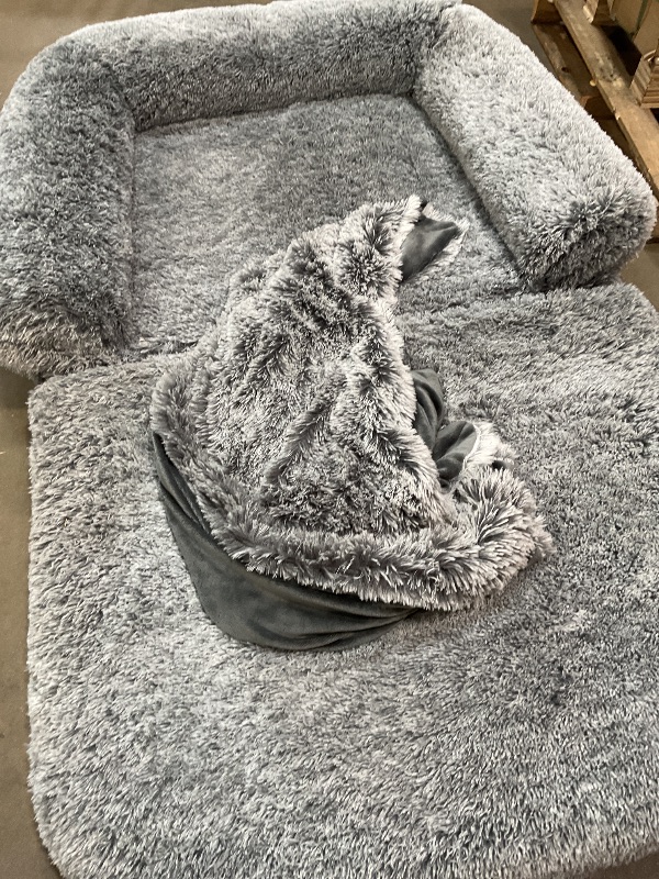 Photo 1 of **DIRT**Dog Bed for Couch Large Human Dog Bed, Universal Pet Furniture Protector Cover, Sofa Bed Cover for Dogs and Cats, Machine Washable (Light Gray