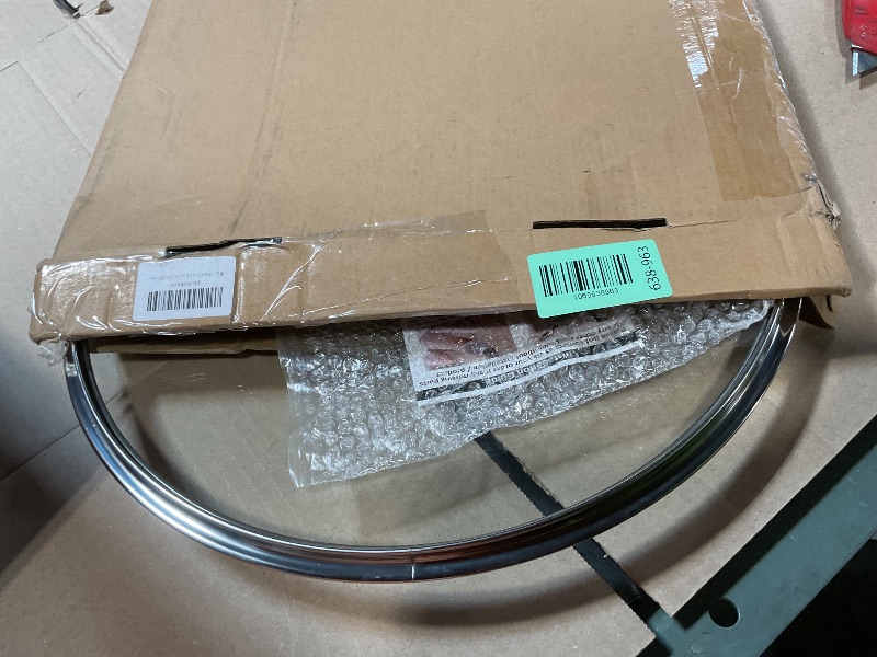 Photo 1 of 14 Inch Glass Lid For Pots, Pans and Skillets, Clear Glass Lid Replacement with Steam Vent, Stainless Steel Covers For large Frying Pan, Stock Pot, Cast, Fits Pots With Inner dia. 14.1-14.5 Inches