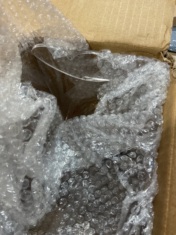 Photo 1 of **ONE END IS CRACKED**Tocemei Acrylic Magazine Holder,Magazine Rack Floor,Crystal Clear Stylish Organizer with Luxe Gold Metal Feet and Wave Edge Design Space Saving Storage for Books Newspapers Office Supplies,Home Office