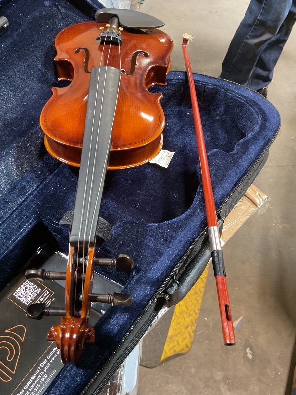 Photo 1 of **BOW NEEDS TO BE RESTRINGED**Pyle 1/4 Size Beginner Violin Starter Kit, Violin Starter Package with Travel Case & Bow, Extra Strings, Digital Tuner, Shoulder Rest & Cleaning Cloth for Students, Kids, Adults