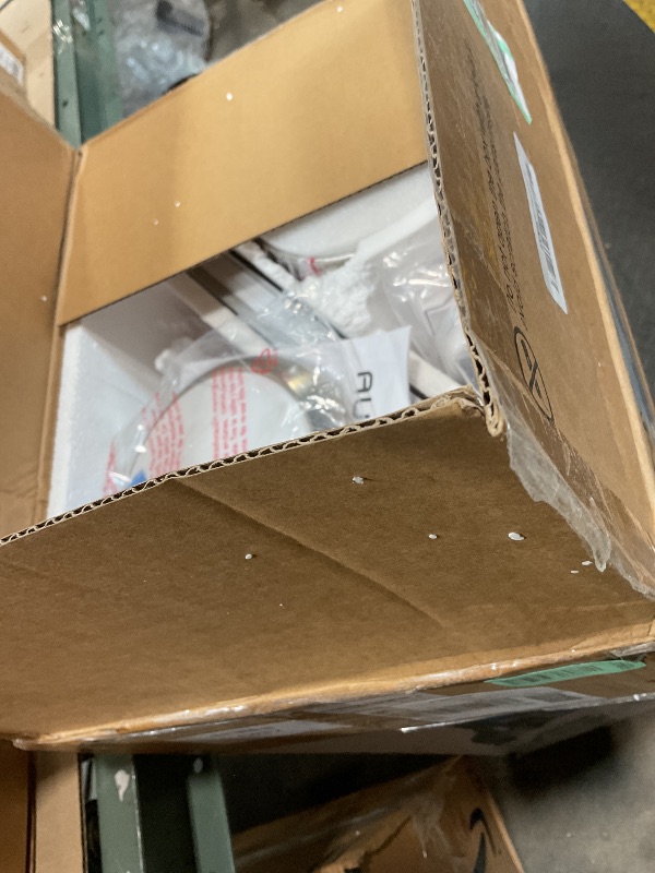 Photo 1 of **LID CRACKED** Autoday 42 Inch Low Profile Ceiling Fan with Light, Burshed Nickel Ceiling Fans with Lights and Remote, Flush Mount, 6 Speeds Quiet DC, 3CCT Dimmable, Indoor Outdoor Ceiling Fans for Patios Bedroom