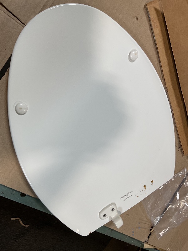 Photo 1 of **SELLING FOR PARTS**Mayfair Cassel Slow Close Toilet Seat, Easy Clean, Non Slip Premium Wood Seat, Easy Install, Made in USA, Elongated, White