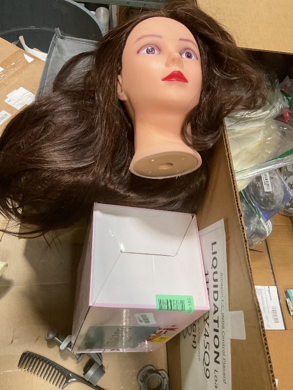 Photo 1 of ***PARTIAL SET/MISSING PIECES*** 28" Mannequin Head Human Hair, Mannequin Head with 80% Real Hair,Cosmetology mannequin Doll head for hair Styling,Training Practice Braiding Manikin head with Table Clamp,Hair Styling Set #4