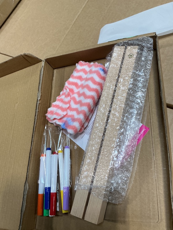 Photo 1 of **MISSING POWER CABLE*** LED Acrylic Message Board 11.8"x7.9" Light-Up Dry Erase Board - Rechargeable Glowing Memo Board with Stand, 7 Color Markers & USB Cable for Office School Home Decor