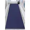 Photo 1 of **blue** Rubber Collection Solid Navy Blue 26 in. Width x Your Choice Length Custom Size Runner Rug