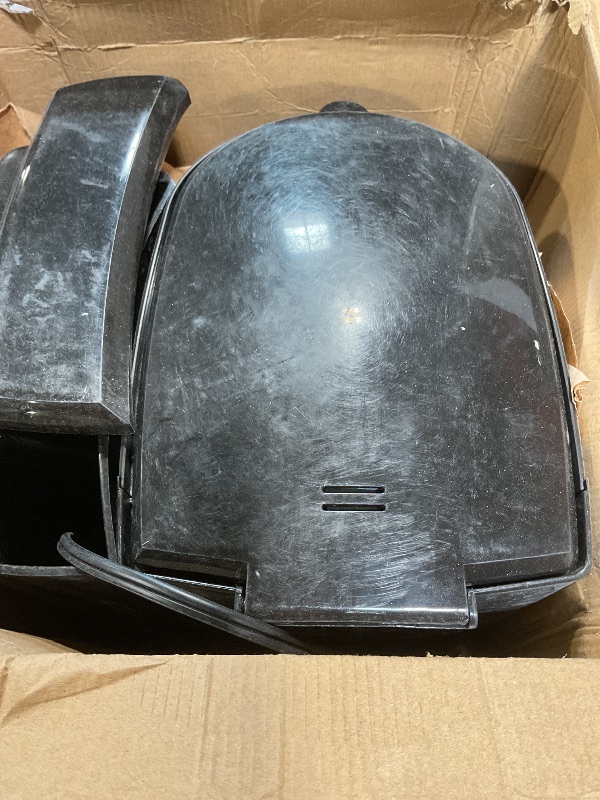 Photo 1 of **NON FUNCTIONAL** Hamilton Beach One Press Programmable Dispensing 12 Cup Coffee Maker with Internal Coffee Pot, Stays Warm and Fresh for Hours, 60 oz. Removable Reservoir, Black & Stainless Steel (47950)